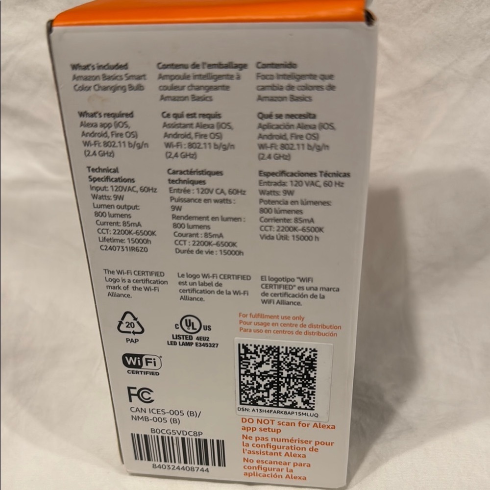 Amazon Basics Color Changing LED Light Bulb - Picture 3 of 4